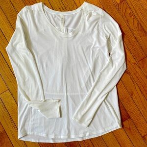 Lululemon white, long sleeve top. Size 8